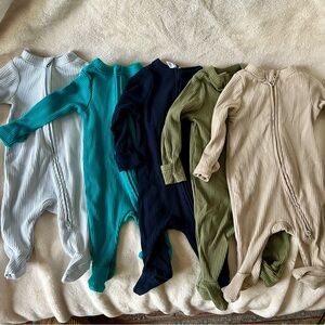 Sleep & Play 2-Way-Zip Footed One-Piece 5-Pack for Baby